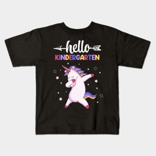 Hello Kindergarten Dabbing Unicorn Kids T-Shirt